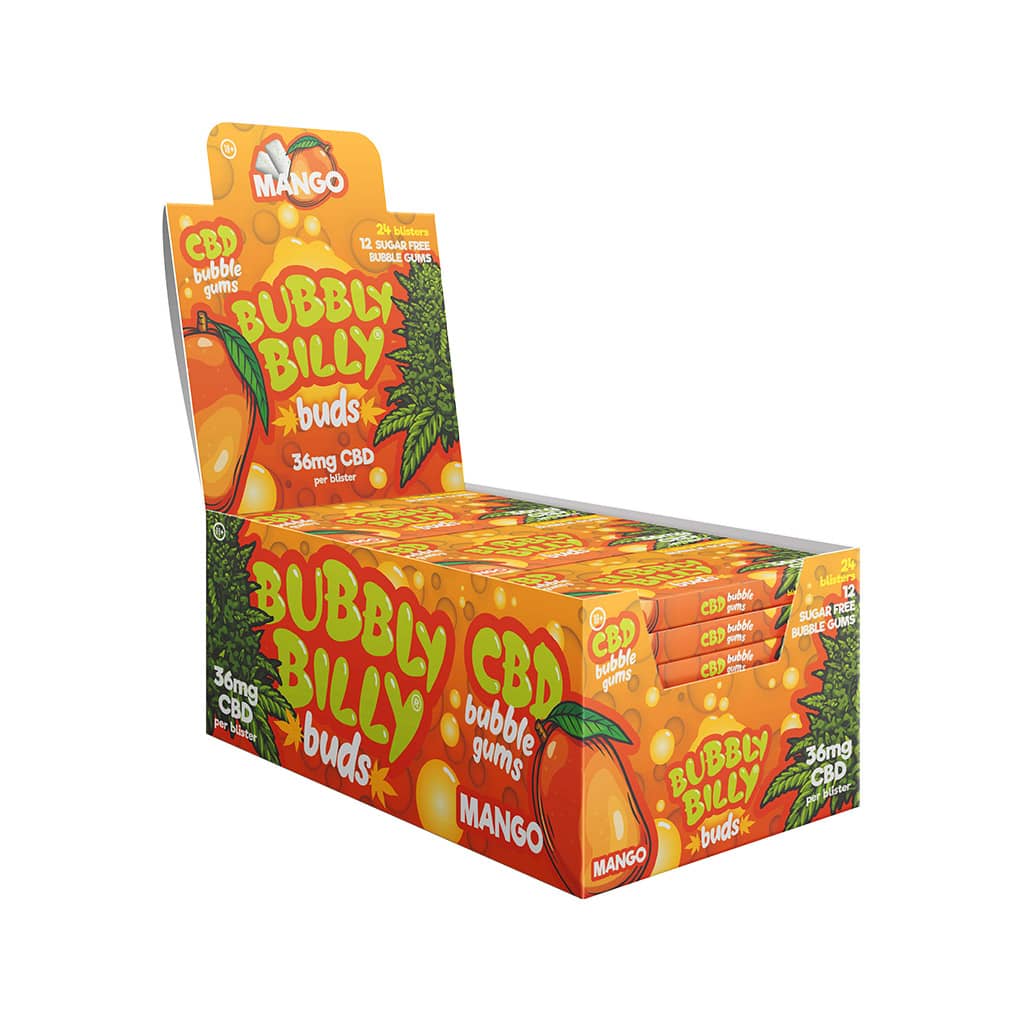 Bubbly Billy Buds CBD Chewing Gum - Mango x 24pcs