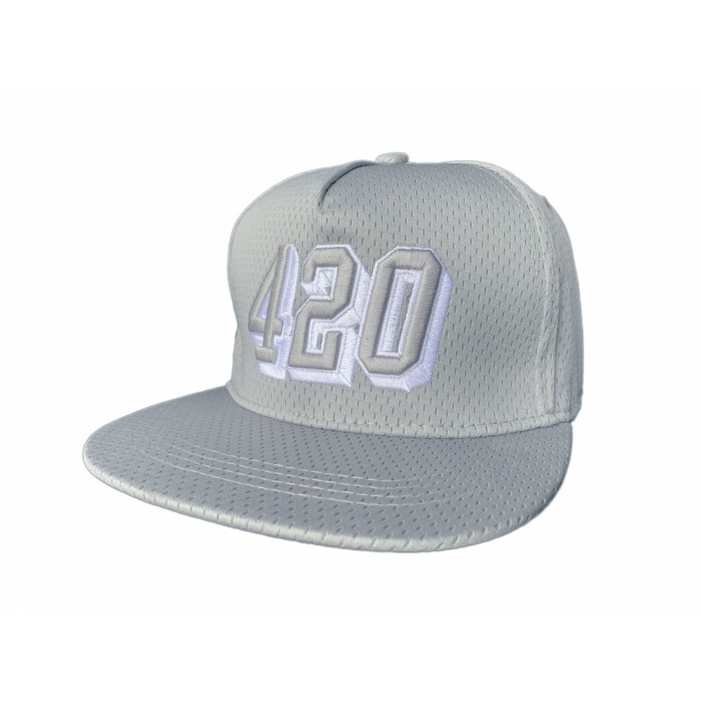 420 3D Embroidery Cap - Grey Wholesale