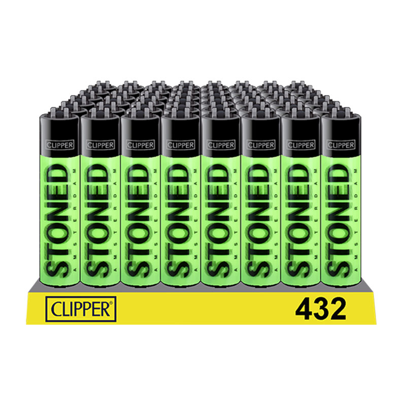 Clipper Lighters - Amsterdam Stoned Green - 48pc Display
