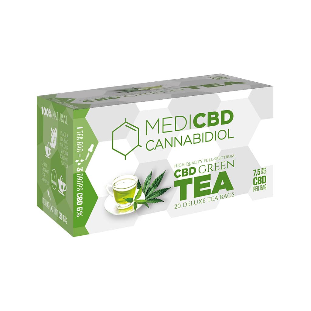 MediCBD Green Tea - 20 x 1.5g Bags, THC-Free