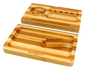 Raw Bamboo Tray Flip Striped