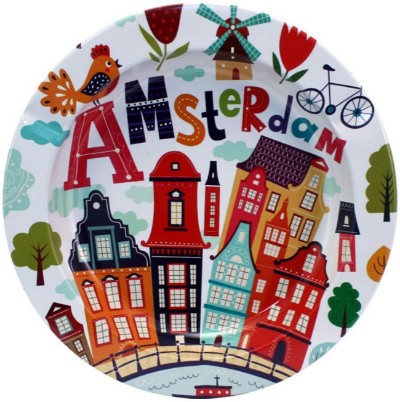 Metal Tin Ashtray - Amsterdam Colour Houses