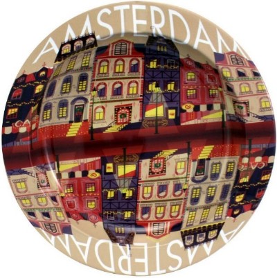 Metal Tin Ashtray - Amsterdam Canal Houses (12pcs)