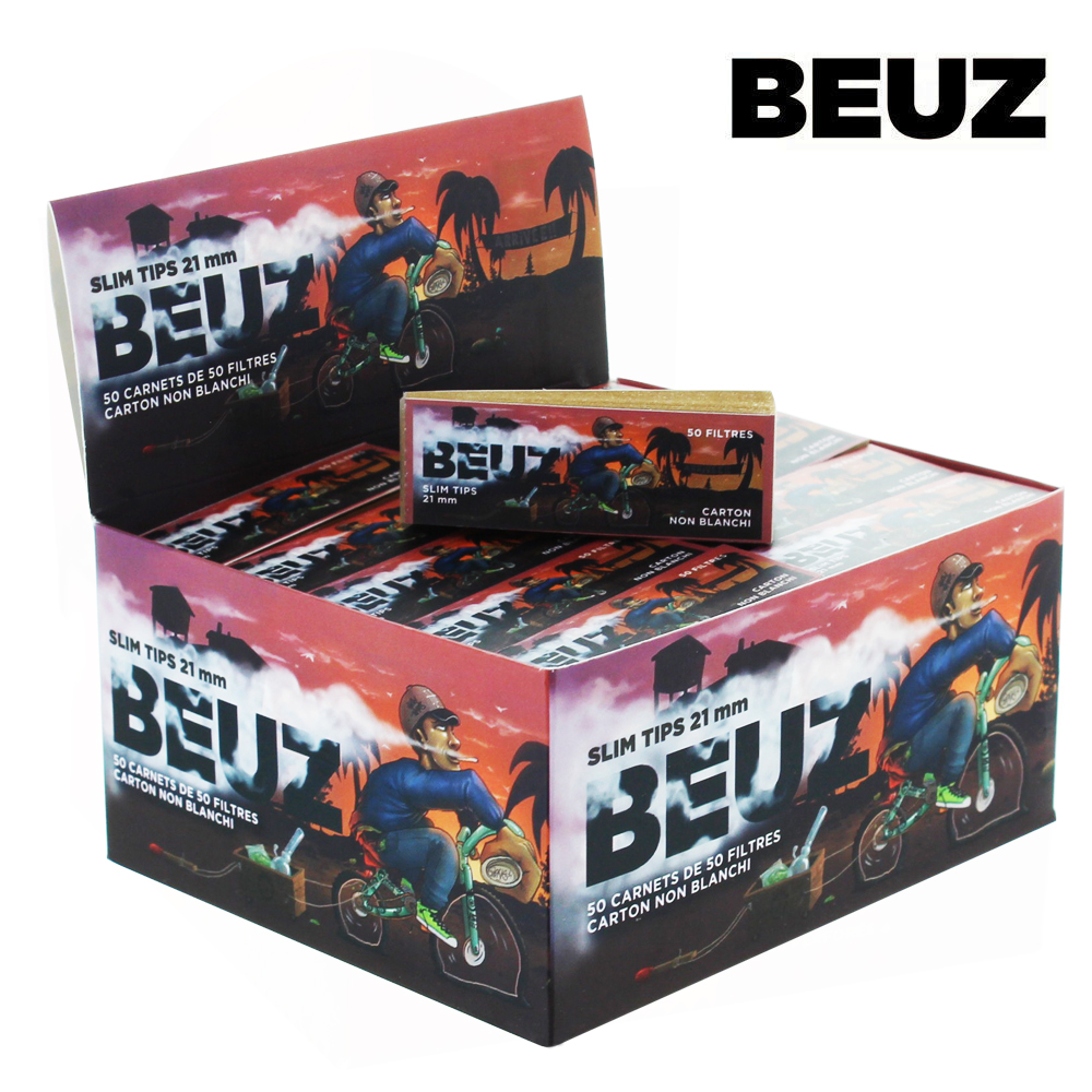 Beuz Filter Brown Slim Tips 21mm - Bike x 50pcs