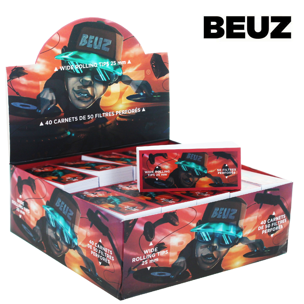 Beuz Filter White Wide Tips - DJ Beuz (40 booklets/box)