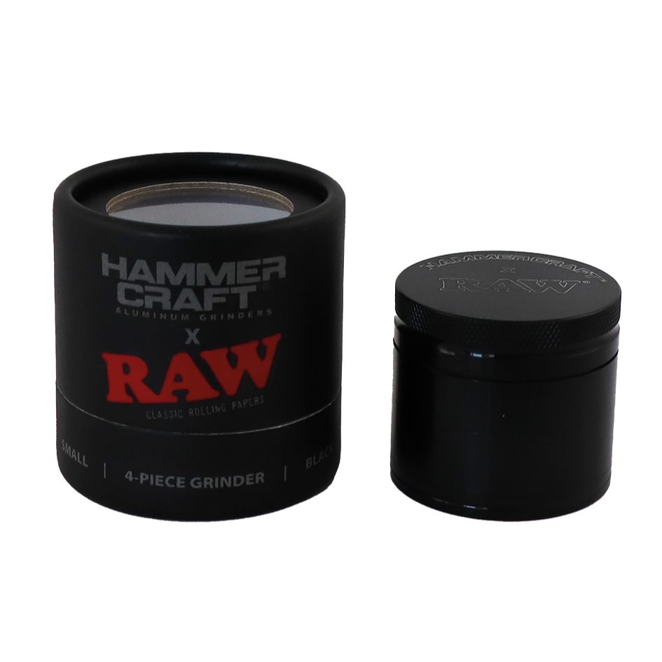 HAMMERCRAFT X RAW Aluminium Grinder 4parts - BLACK SMALL
