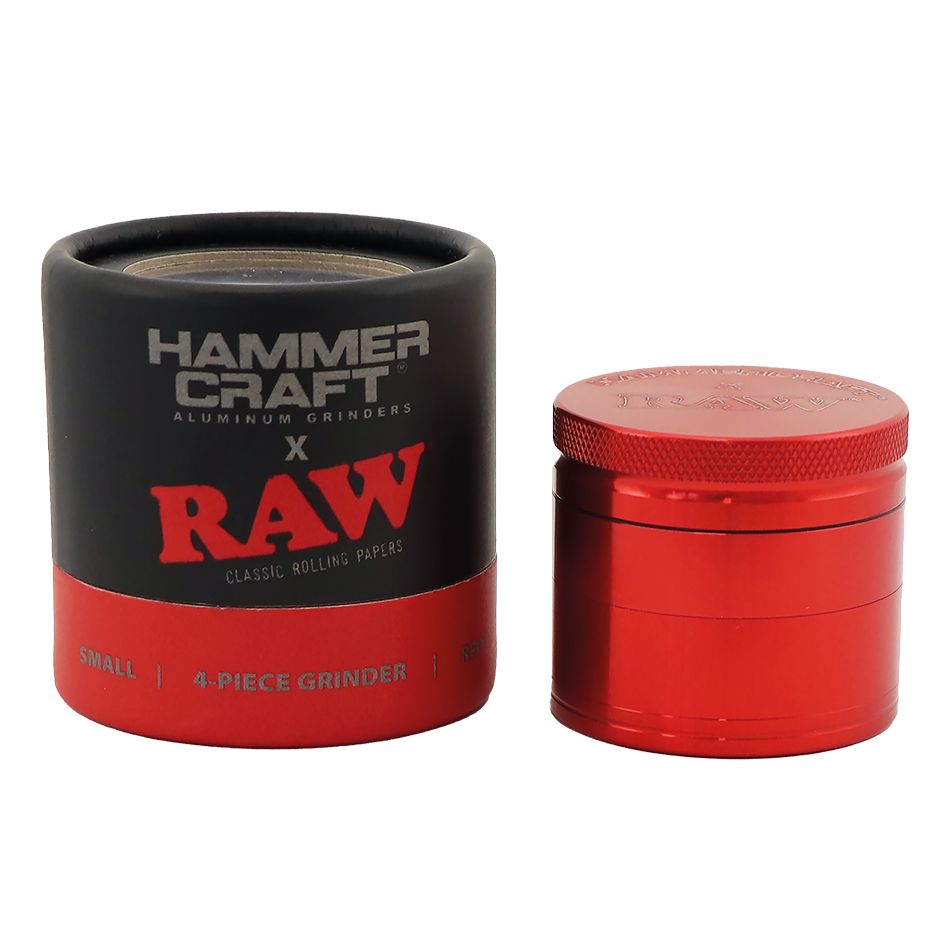 HAMMERCRAFT X RAW Aluminium Grinder 4parts - RED SMALL