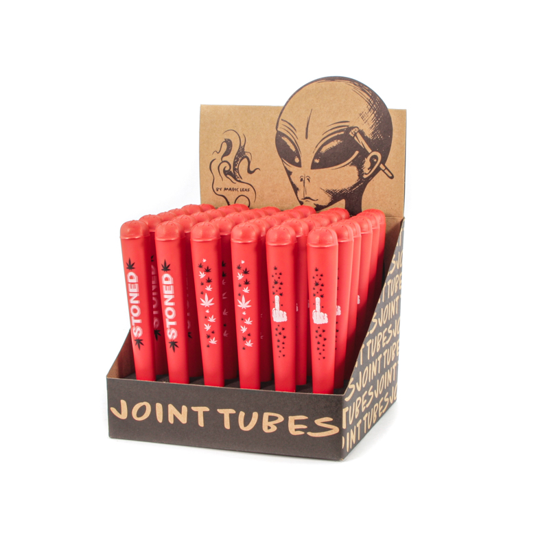 Joint Holders - Pack of 36 - Stoned Leaves Finger - Red