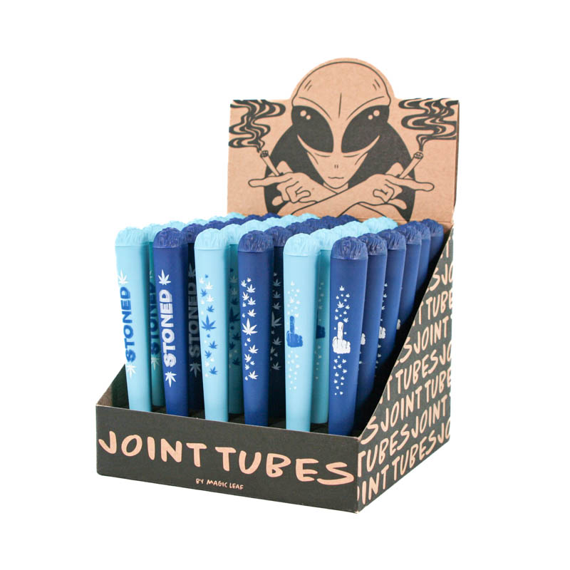 Joint Holders - Pack of 36 - Stoned Finger Leaves - Mix Blue