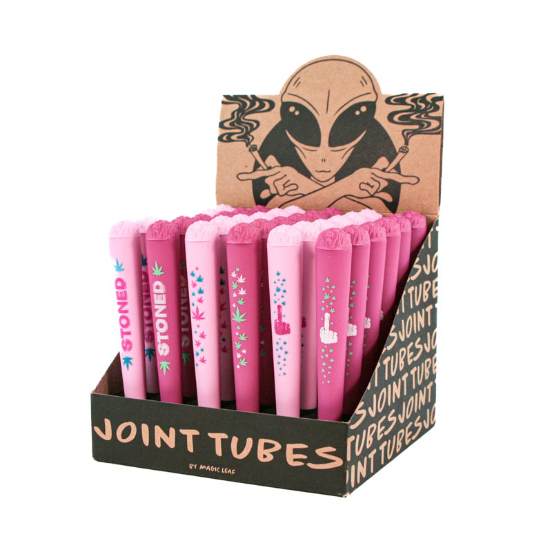 Joint Holders - Pack of 36 - Stoned Finger Leaves - Mix Pink