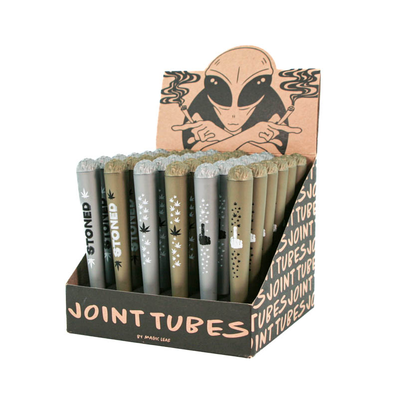 Joint Holders -Pack of 36- Stoned Finger Leaves -Silver/Gold
