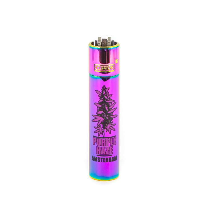 Clipper Metal Lighters Amsterdam Purple Haze - Icy (12-Pack)