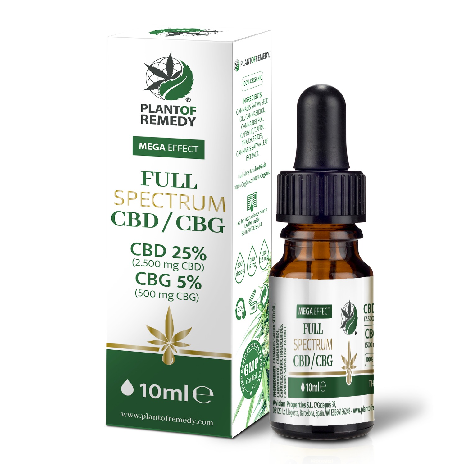 Plant of Remedy Cannabis Sativa Full Spectrum Oil 25% CBD 5% CBG 10ml