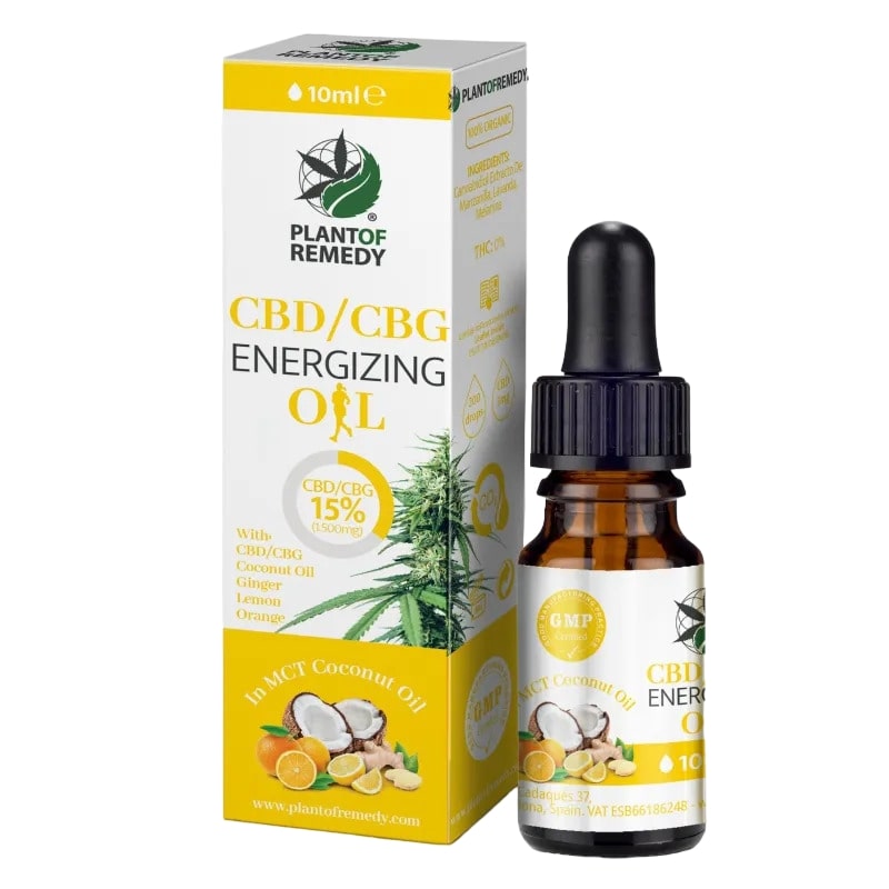 Plant of Remedy Coconut Oil 15% CBD 15% CBG ENERGIZING 10ml