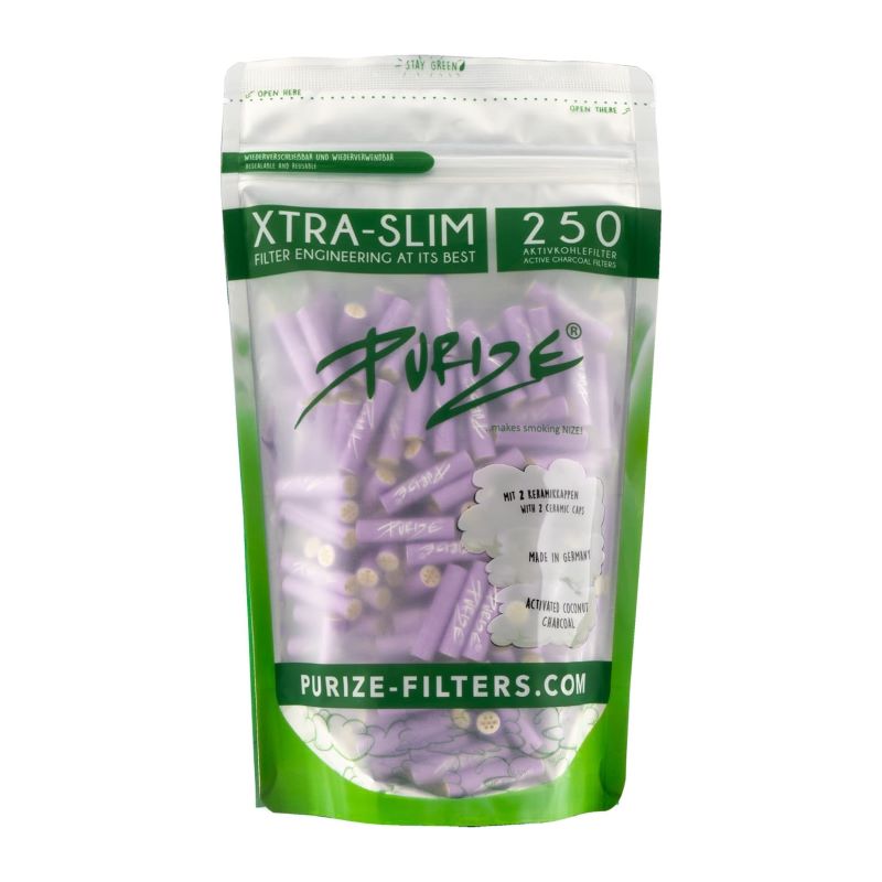 Purize - Active Charcoal Filters - Xtra Slim - Lilac - 250pcs
