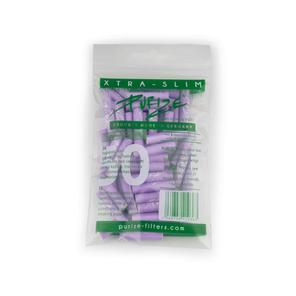 Purize - Active Charcoal Filters - Xtra Slim -Lilac- 50pcs