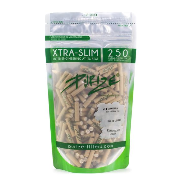 Purize - Active Charcoal Filters - Xtra Slim -Organic- 250pcs