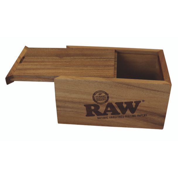 RAW Large Acacia Wood Box with Slide Top