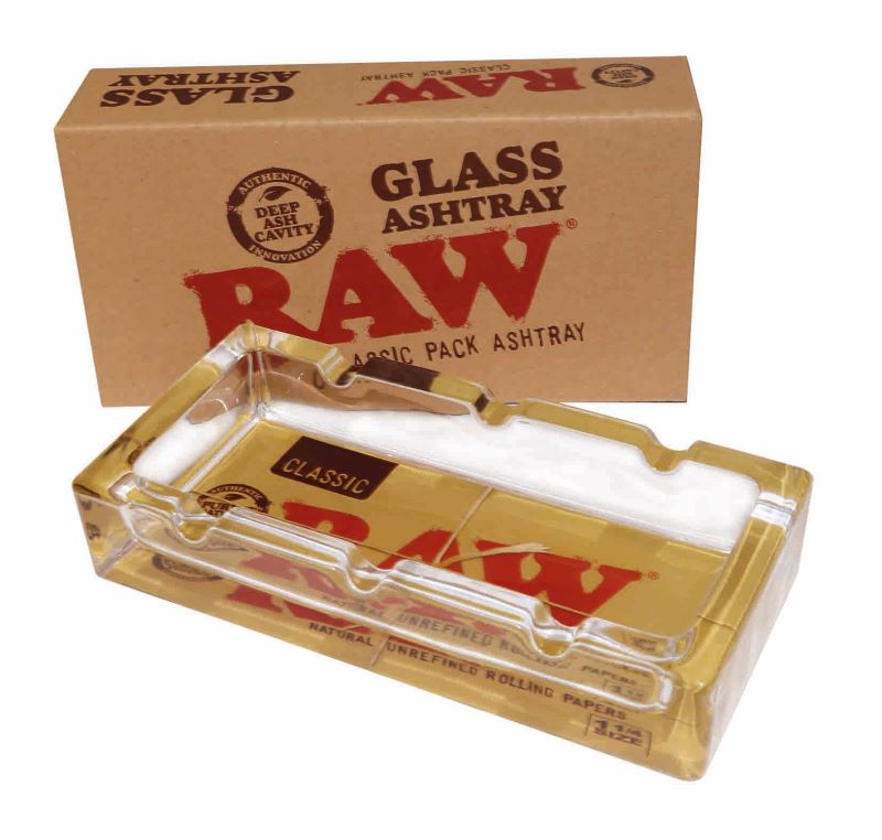 RAW Classic Pack Glass Ashtray - 8x15.5cm