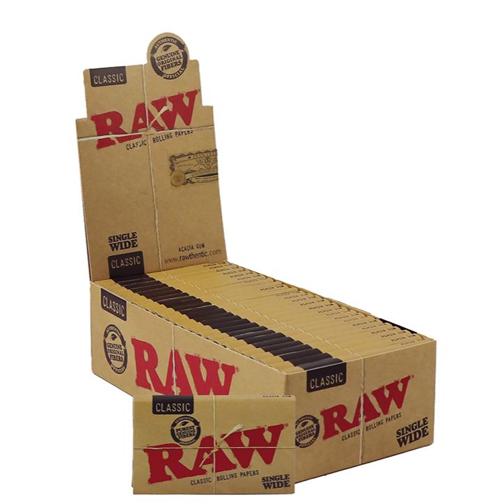 Raw Classic Single Wide Rolling Papers Double Packet x 25pcs
