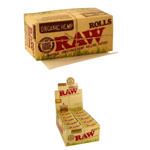 RAW Organic Rolls 5 Meter - Pure Hemp Rolling Papers