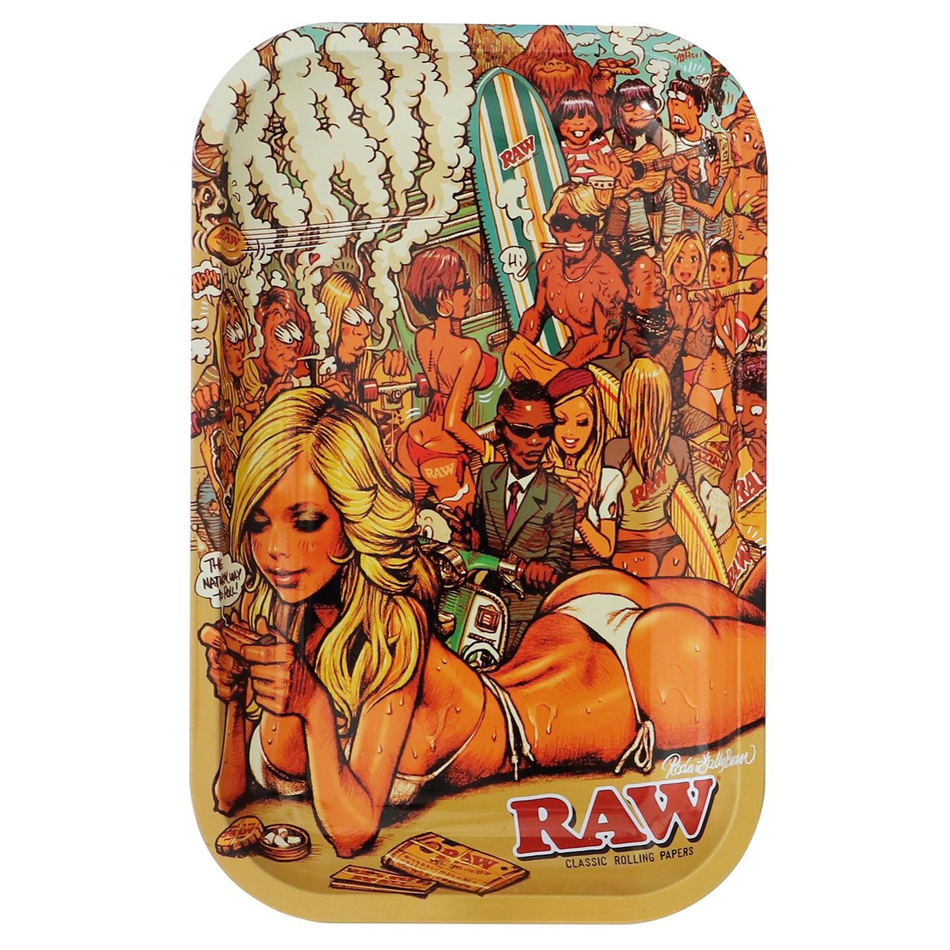 Raw Rolling Tray - RAW X RJB Summer Beach Small 17.5cm x 27.5cm