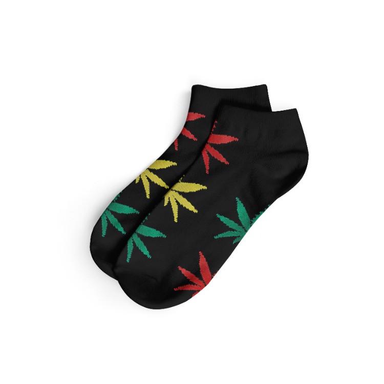 Rasta Short Socks (36-42) - Black/Rasta