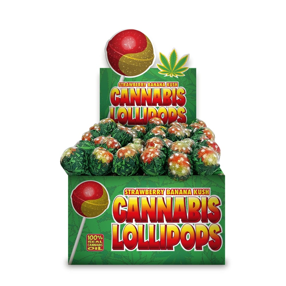 Cannabis Lollipops Strawberry Banana Kush