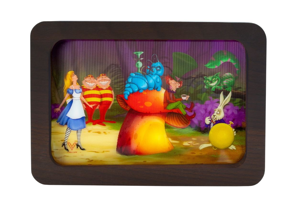 V Syndicate 3D High Def Wood Rolling Tray - Medium Alice Mushroom