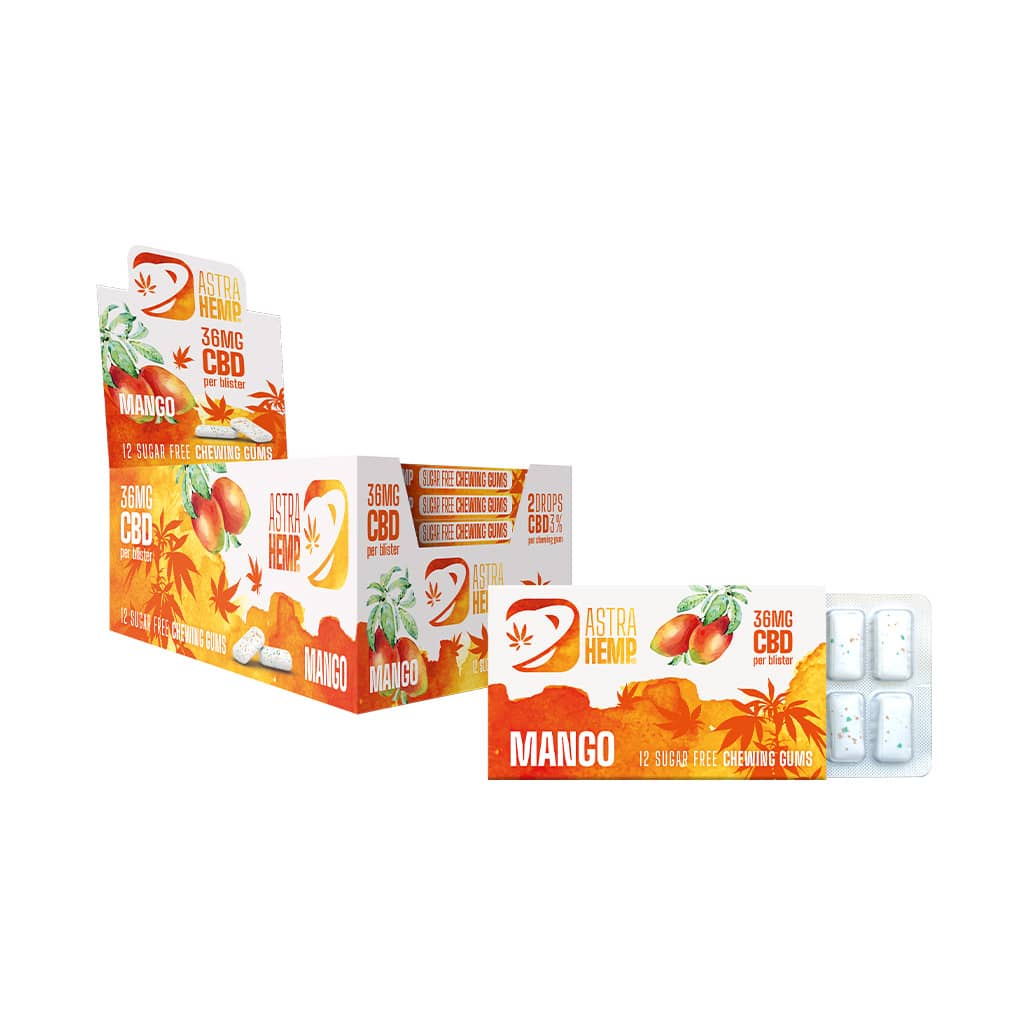 Astra Hemp Mango CBD Cannabis Chewing Gum x 24 pcs