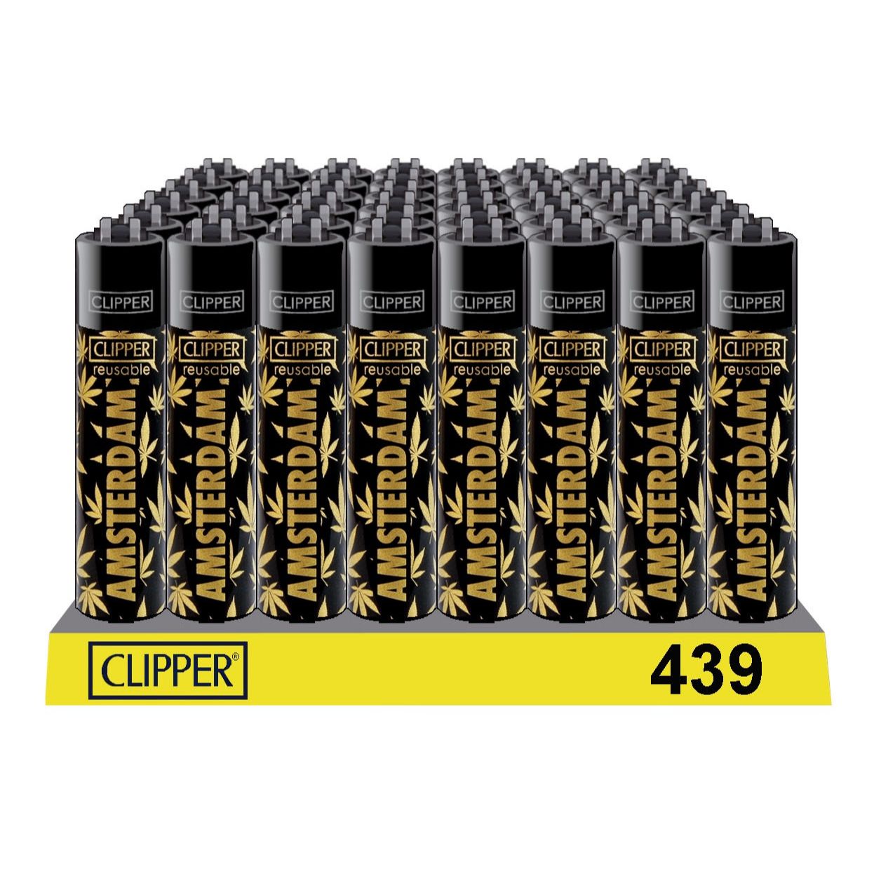 Clipper Lighters - Amsterdam Gold Leaves - 48pc Display
