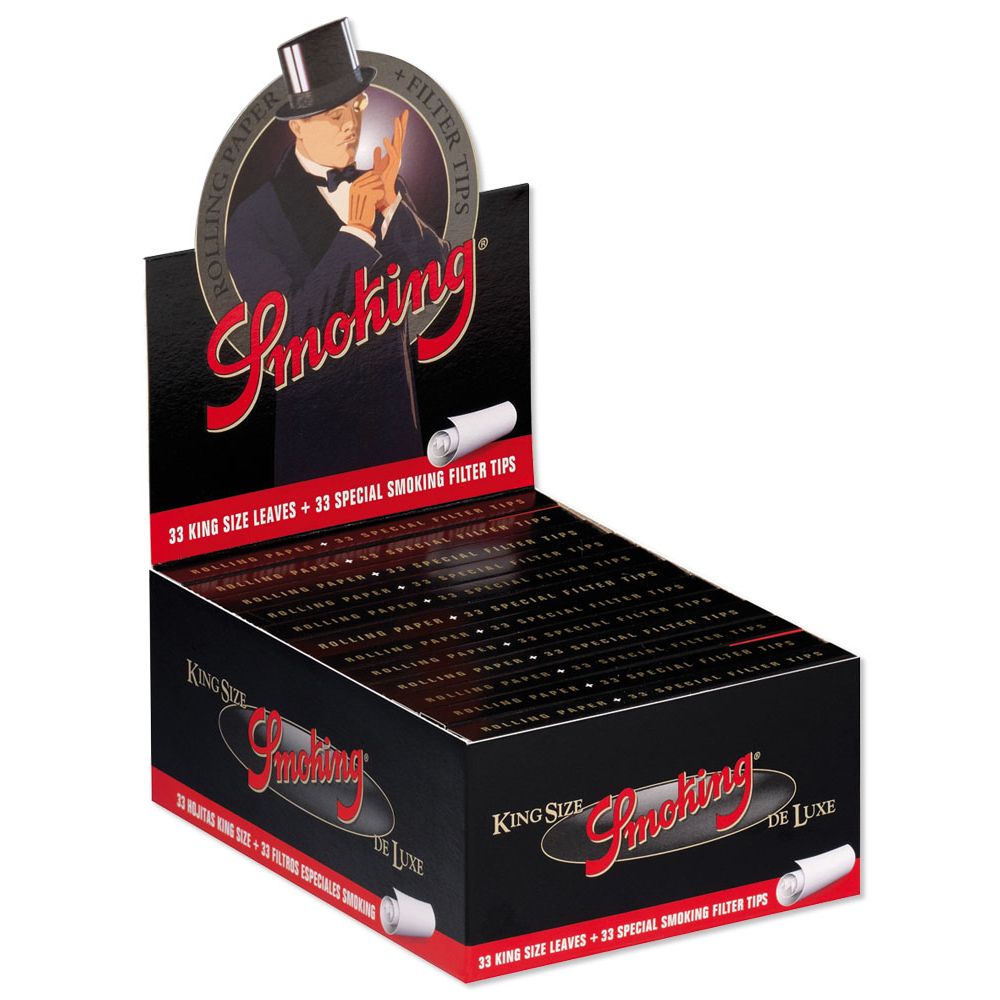 Smoking Rolling Papers King Size + Tips - Black