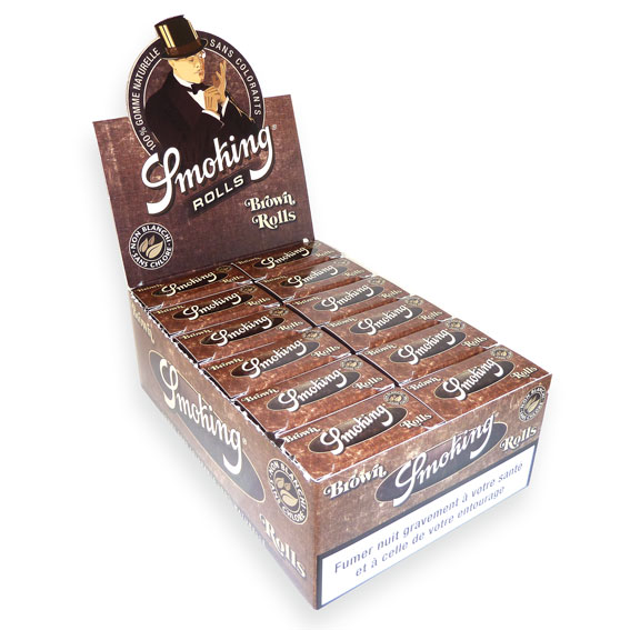 Smoking Brown Unbleached Paper Rolls - 24 / Display