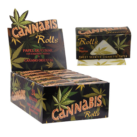 Cannabis Scented/flavoured Rolling Paper rolls - 24/Display