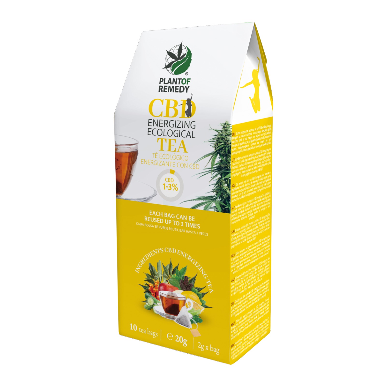 Plant of Remedy Energizing Organic CBD Tea 1-3%