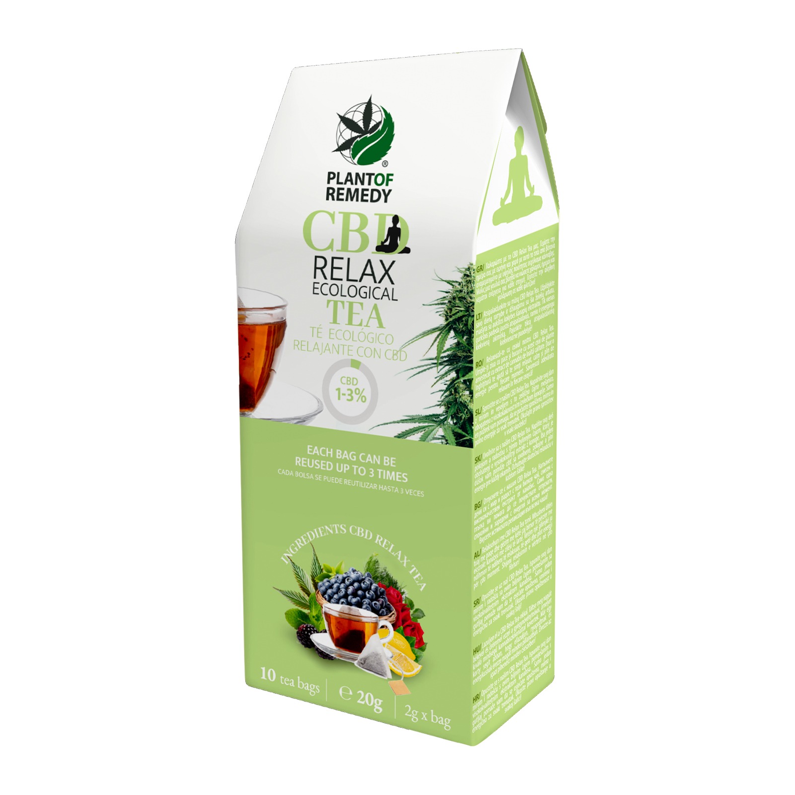 Plant of Remedy Organic CBD Relax Tea 1-3% CBD