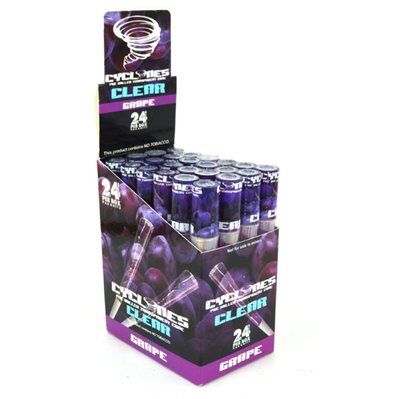 Cyclones Clear Cones x 24 - Grape