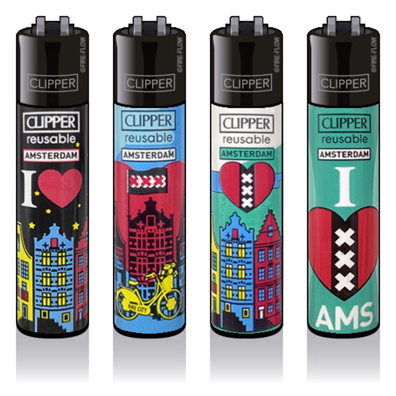Clipper Lighters - 48pcs display - I love Amsterdam XXX