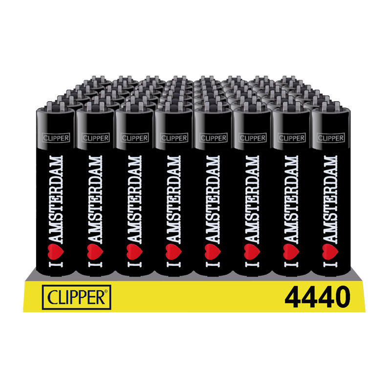 Clipper Lighters - I Love Amsterdam - Black (48pc Display)