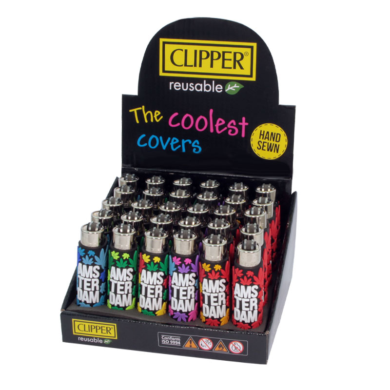 Clipper Lighters Rubber Case - Amsterdam Leaves x30 pcs