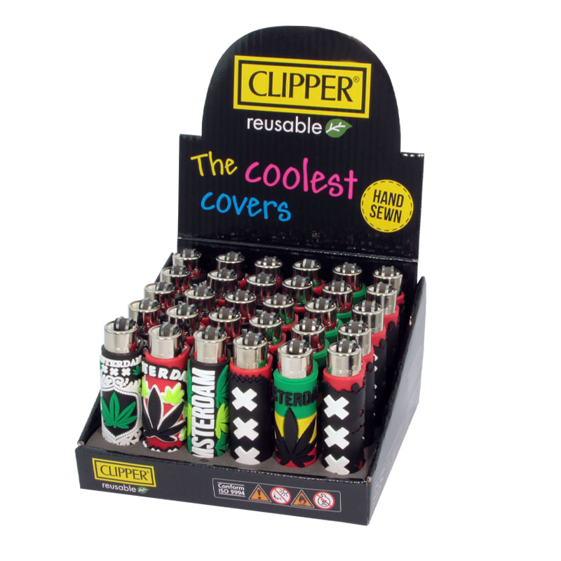 Clipper Lighters Rubber Case - Amsterdam Mix x30 pcs