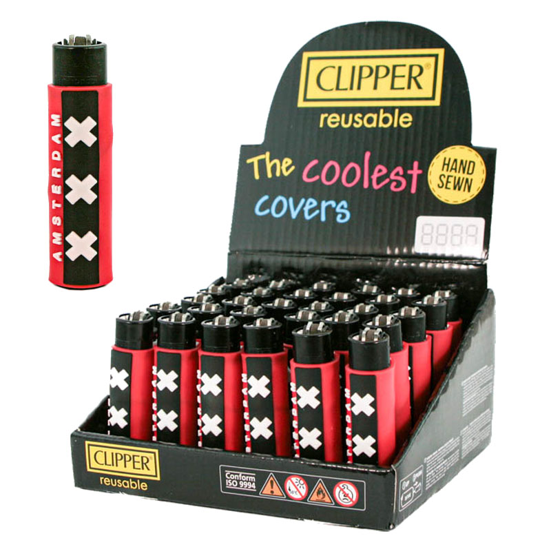Clipper Lighters Rubber Case - Amsterdam XXX Red x30 pcs
