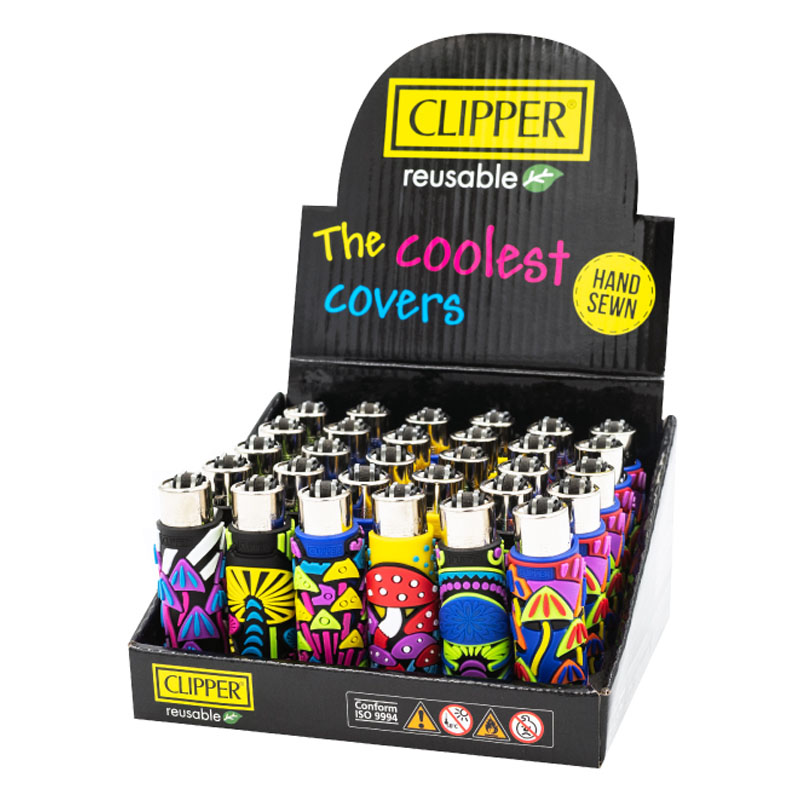 Clipper Lighters Rubber Case - Mushrooms x30 pcs