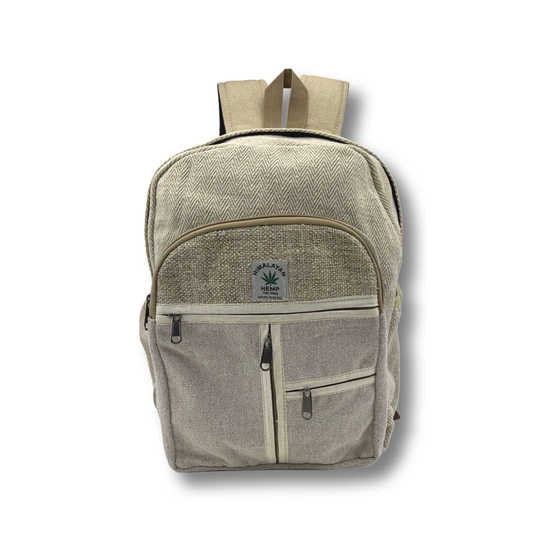 Handmade Himalayan Hemp Backpack - Natural