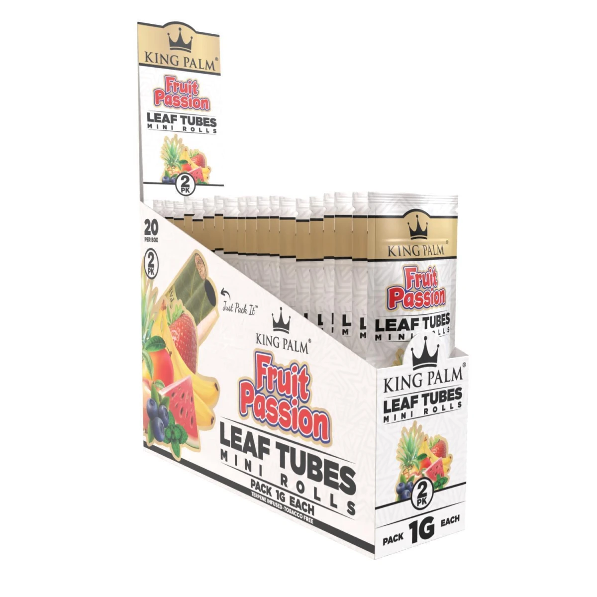 King Palm 2 Mini Rolls Fruit Passion - Display of 20