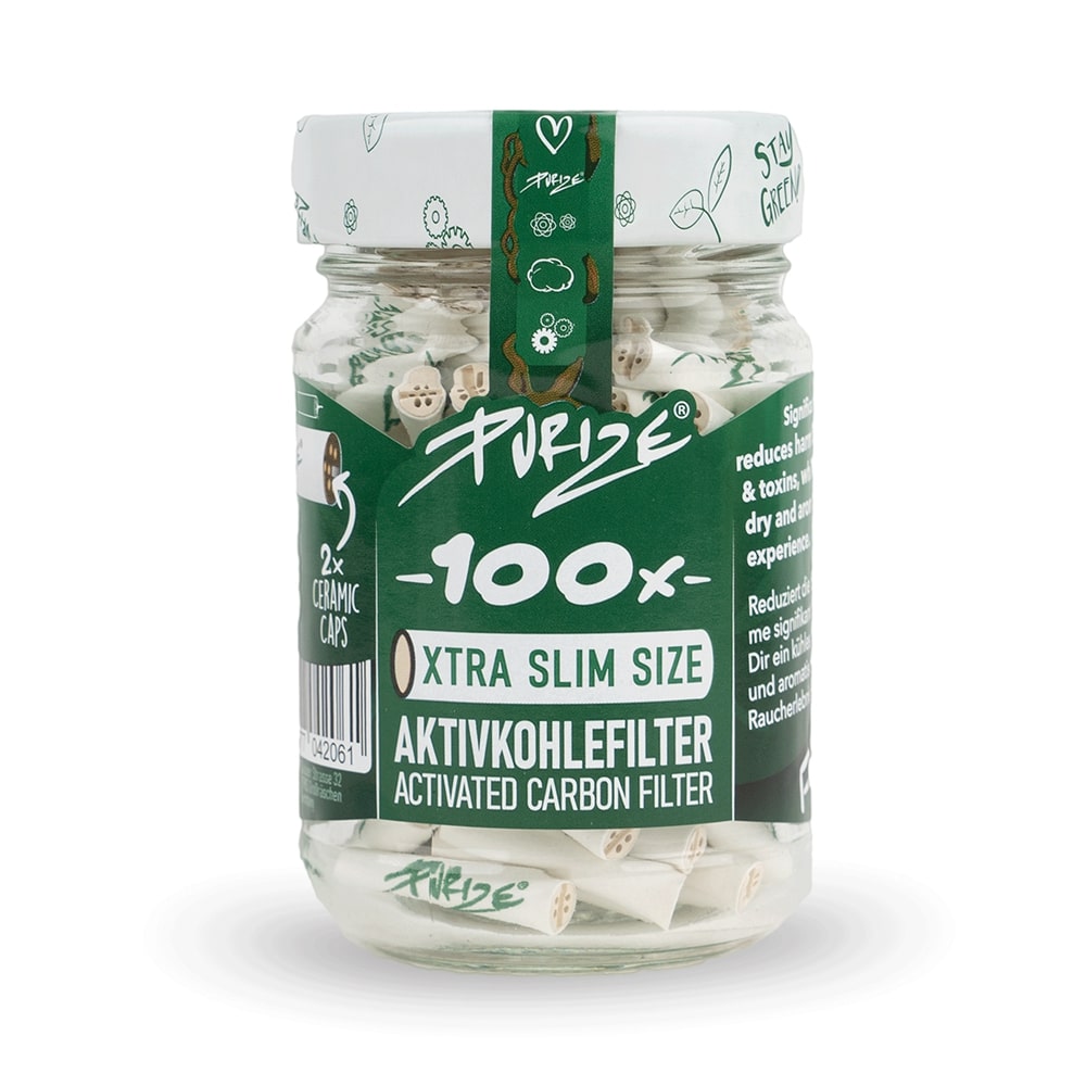 Purize XTRA Slim Activated Carbon Filters 100pcs Jar x10