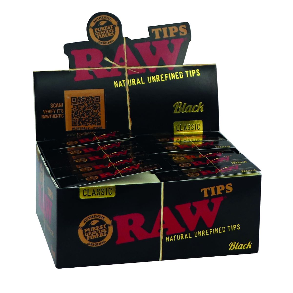 RAW BLACK TIPS: 50 tips/booklet, 50 booklets/Box