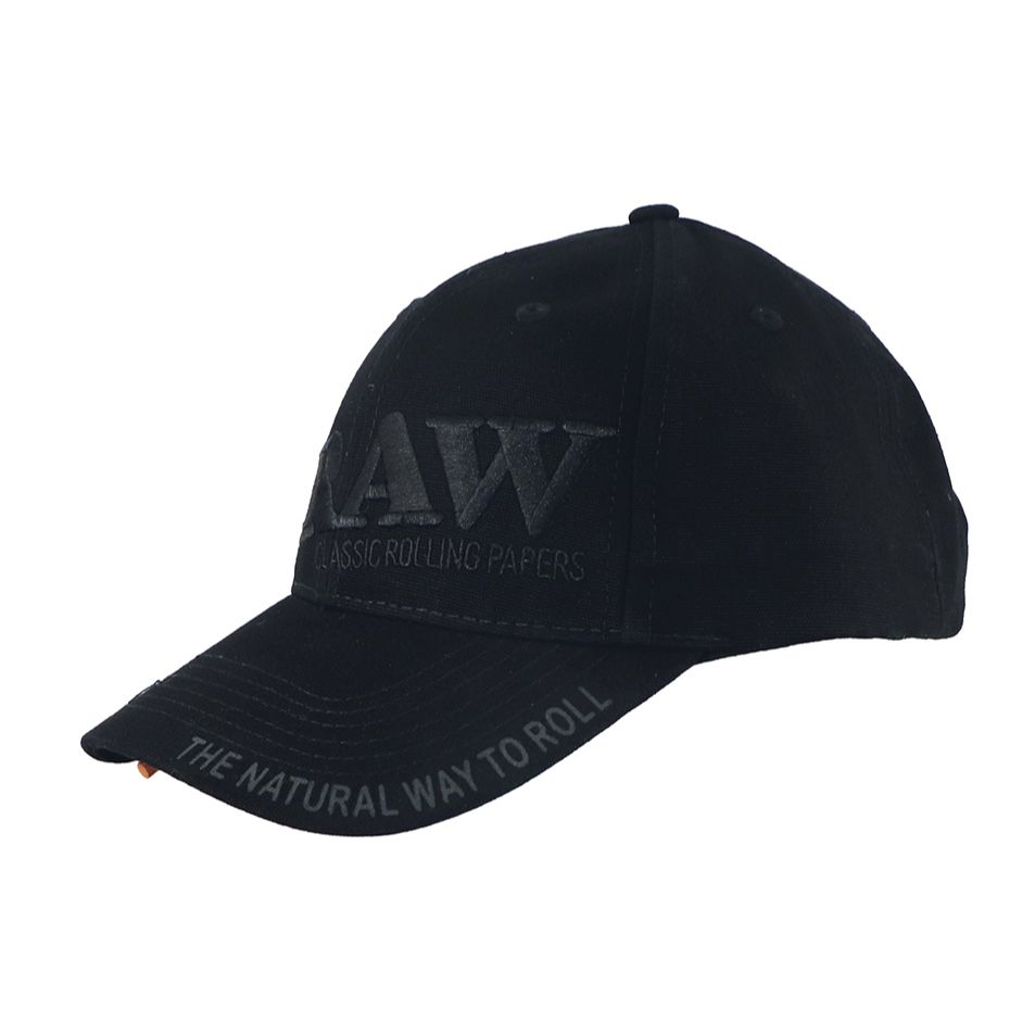 RAW Black on Black Baseball Cap with Poker