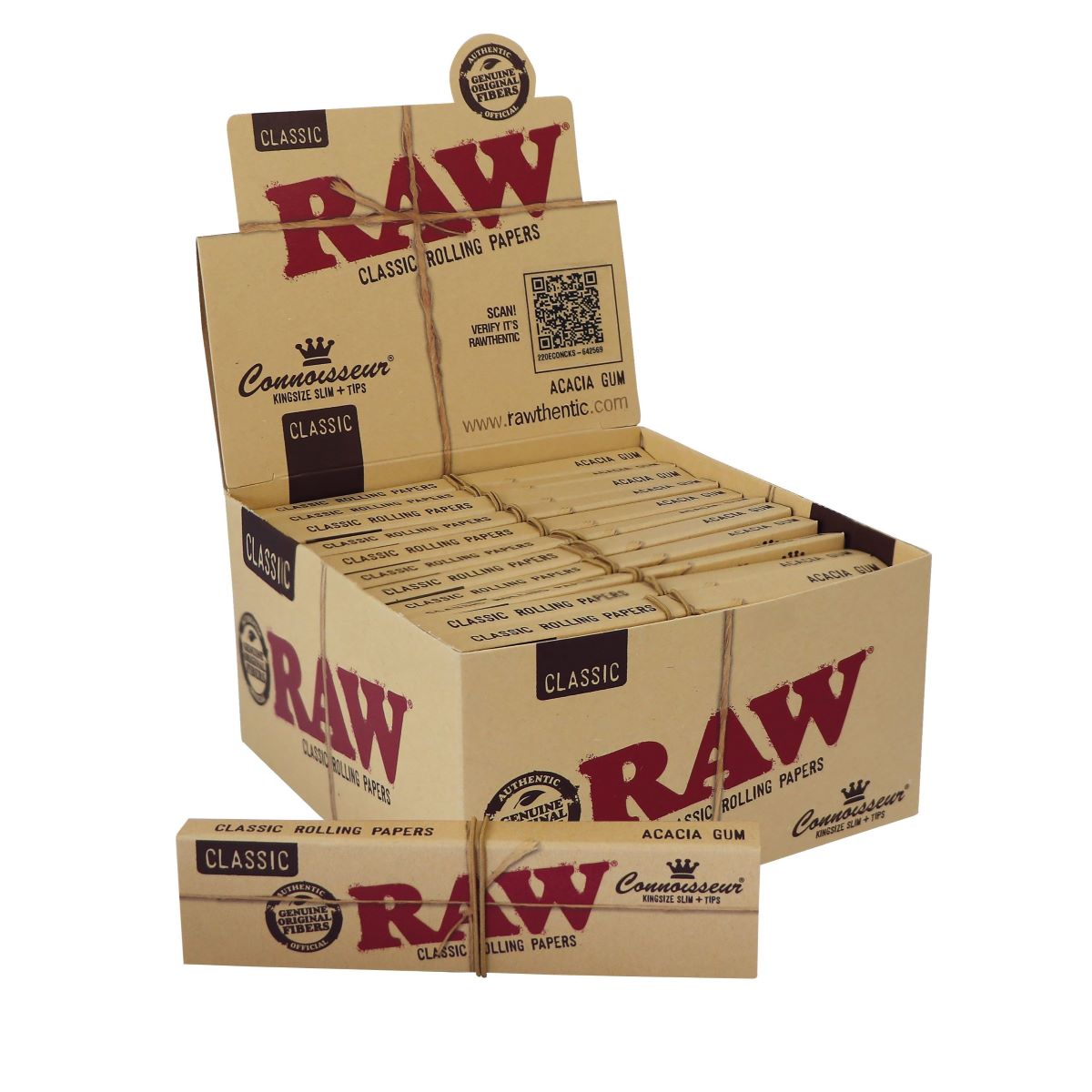 RAW Connoisseur King Size Slim Rolling Papers + Tips (24-Pack)