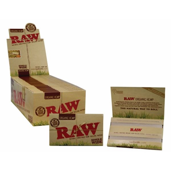RAW Organic Single Wide Hemp Rolling Papers Double Packet